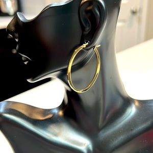 14k Solid Gold Large Hoop Earrings